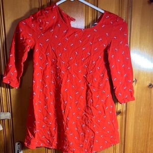 Old Navy Vibrant Red Dress with Floral Accents